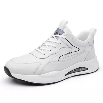 TUINANLE Обувь унисекс на платформе, кожаные кроссовки на массивной подошве со шнуровкой, мужская спортивная обувь на толстой подошве