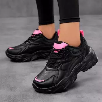 TUINANLE Осенние женские кроссовки Беговые кроссовки На шнуровке Легкие и удобные Уличные для ходьбы Женские туфли 39 чёрный