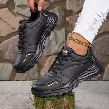 TUINANLE Повседневная обувь для женщин Удобные кроссовки Легкая прогулочная обувь 36 чёрный/белый