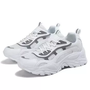 TUINANLE Светоотражающие кроссовки Женская модная вулканизированная обувь Женские дизайнерские кроссовки на массивной платформе на массивном каблуке 35 чёрный