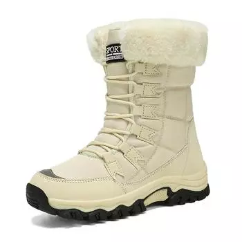 TUINANLE Теплые плюшевые женские зимние ботинки мужские уличные ботинки на платформе противоскользящие походные ботинки 36 белый