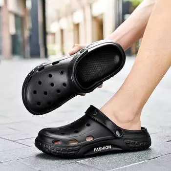 TUINANLE унисекс-взрослые классические сабо летние пляжные водонепроницаемые мягкие пляжные сандалии Eva для отдыха на природе женские мужские нескользящие туфли 40 чёрный