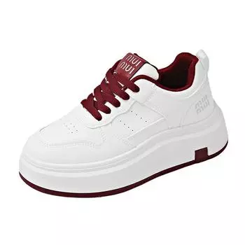 TUINANLE Белые туфли на платформе, танкетке, женские, весна-осень, вулканизированные, массивные, дышащие, удобные 36 чёрный