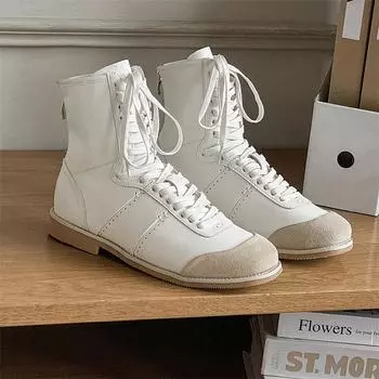 TUINANLE Women s Chelsea Ankle Boots Low Heel Casual Fall Boots Shoes Round Toe Booties for Women 36 белый