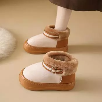 TUINANLE Women s Cotton Sandals Plush Sandals Platform Slippers Winter Ankle Boots 36-37 зелёный