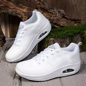 TUINANLE Women Sneakers Mesh White Sport Shoes Outdoor Heightening Female Casual Walking Shoes 36 белый