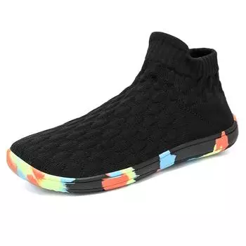 TUINANLE Женская обувь Цветная подошва Повседневные дышащие кроссовки-носки для бега Унисекс Черные кроссовки на платформе 36 чёрный