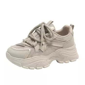 TUINANLE/женская обувь для папы, дышащая спортивная обувь на толстой подошве, сетчатые массивные кроссовки для девочек на шнуровке