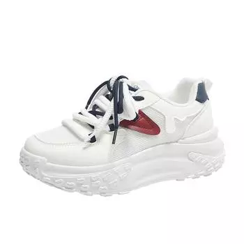 TUINANLE/женская обувь для папы, повседневная обувь на сетчатой подошве и толстой подошве, дышащие массивные кроссовки для девочек на шнуровке