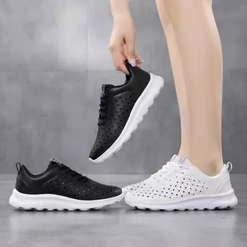 TUINANLE/женская обувь, дышащие кроссовки на платформе со звездами и полою верхом, повседневная обувь из искусственной кожи для девочек