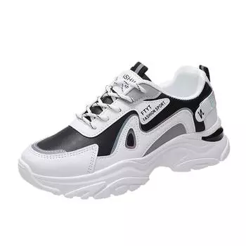 TUINANLE/женская обувь на массивном каблуке, повседневные кроссовки из искусственной кожи на платформе со шнуровкой, женская вулканизированная обувь для папы