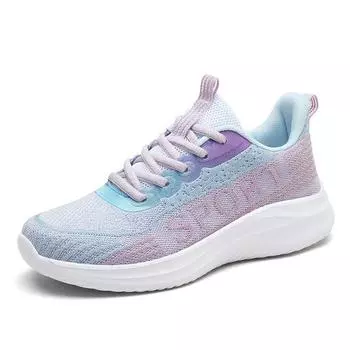 TUINANLE/женская обувь на платформе, дышащие нескользящие кроссовки с сеткой, женские повседневные теннисные туфли со спортивным принтом и буквами 36 серый