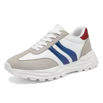 TUINANLE Женская обувь Повседневные дышащие кроссовки на платформе из искусственной кожи Женские нескользящие туфли Forrest Gump 36 чёрный