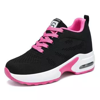 TUINANLE Женская обувь Сетчатые дышащие кроссовки на платформе унисекс нескользящие амортизирующие повседневные кроссовки 35 чёрный