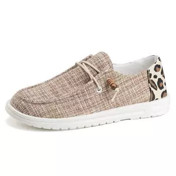 TUINANLE Женская парусиновая обувь без шнуровки Обувь для вождения Мокасины Дышащая обувь на плоской подошве Мужская повседневная обувь 36 чёрный