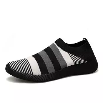 TUINANLE Женская вулканизированная обувь, дышащие носки на платформе в полоску, сетчатые туфли, женские повседневные кроссовки без шнуровки 35 розовый