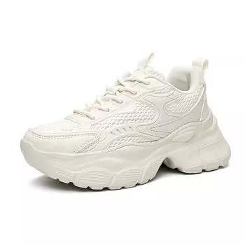 TUINANLE Женские кроссовки сетчатые дышащие нескользящие туфли на платформе женские на толстой подошве бежевые туфли для папы