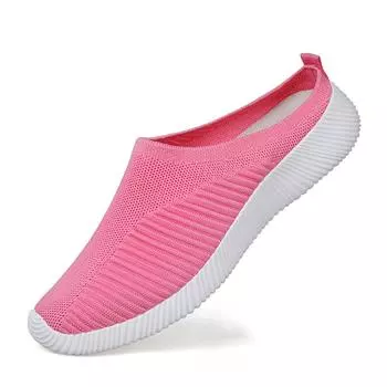 TUINANLE Женские нескользящие туфли на плоской подошве с круглым носком, однотонные женские шлепанцы без шнуровки с сеткой, обувь
