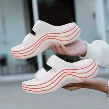 TUINANLE/женские тапочки, новые летние шлепанцы на танкетке из этиленвинилацетата, шлепанцы на платформе с толстой подошвой, мягкая пляжная обувь