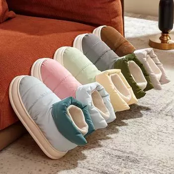 TUINANLE/женские зимние тапочки, непромокаемые теплые плюшевые домашние туфли без шнуровки для пар, мягкие ботильоны