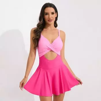 TUINANLE женский цельный купальник, ажурный купальник, купальный костюм, женское платье для плавания S синий