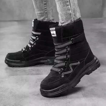 TUINANLE Зимние хлопковые ботинки Черные непродуваемые ботинки для женщин Уличные утепленные теплые зимние ботинки 36 чёрный