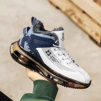 TUINANLE зимние теплые мужские кроссовки Plus Snow Sneakers мягкие спортивные уличные хлопковые прогулочные мужские туфли 39 оранжевый/чёрный