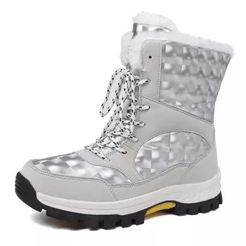 TUINANLE/зимние уличные женские зимние ботинки, утепленные плюшевые женские кроссовки, теплые зимние непромокаемые ботинки на толстой подошве 36 чёрный