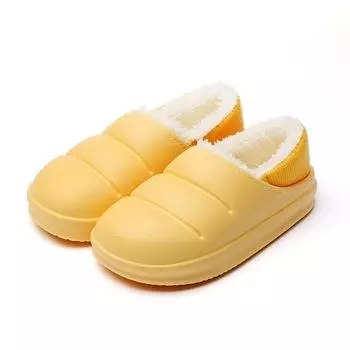 TUINANLE зимние женские меховые тапочки, водонепроницаемые теплые плюшевые домашние шлепанцы, домашняя обувь на толстой подошве, нескользящие однотонные сандалии для пар 40 чёрный