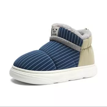 TUINANLE, зимняя хлопковая обувь, мужские утепленные плюшевые теплые зимние ботинки, домашние тапочки на платформе 36-37 синий