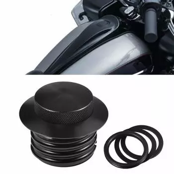 TUINCYN Flush Pop Up Gas Cap Fuel Tank Screw Hole for Harley-Davidson Regular Thread Black (1982-2010) 1 Pack