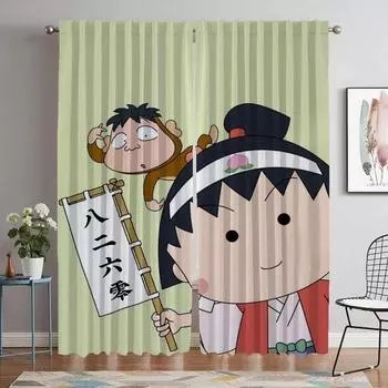 Тюль Chi-bi Maruko для спальни, затемняющие шторы для гостиной, занавески для домашнего интерьера, 2 шт., абажуры, украшение на Хэллоуин W50xH70cmx2pcs-CL