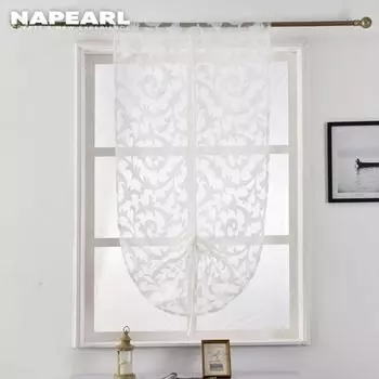 Тюль для окна Европейский стиль 1pc W60cm x L120cm белый