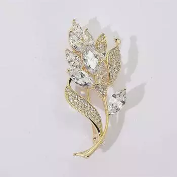 Тюльпан Брошь Высококачественная женственная роскошная булавка для костюма свитер винтажная изысканная брошь 2023 Tide