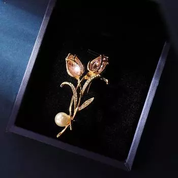 Тюльпан брошь женская эксклюзивная брошь Sense Of Luxury Temperament Pin элегантное пальто Cheongsam Anti-Light простой корсаж