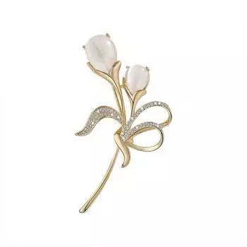 Тюльпан Брошь Женская Высококачественная Изысканная Брошь Tide Шелковая Пряжка для Шарфа Антибликовая Брошь Аксессуары