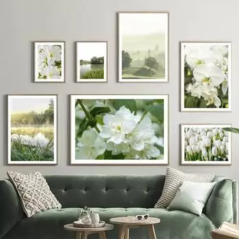 Тюльпан Цветок Холст Настенные Картины Скандинавские Цветочные Постеры На Стене Безрамные Пейзажные Картины Для Интерьера Без Рамы 21*30cm No Frame