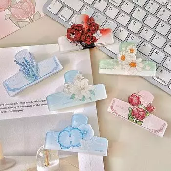 Тюльпан Цветок Записка Студенческая Акриловая Гроссбух Маленький Скрепка Папка Для Бумаги Длинный Хвост Скрепка Женский Tulip