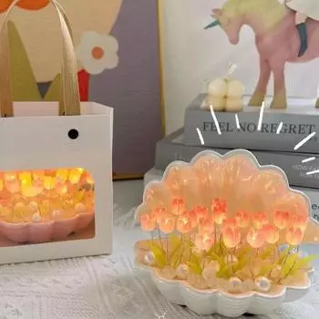 Тюльпан для сна, ночная лампа ручной работы, украшение для дома, ночная лампа на День святого Валентина C