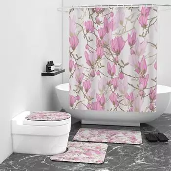Тюльпан Креативная цифровая печать занавеска для душа ванная комната душ водонепроницаемый блокировка W90cm*L180cm