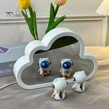 Тюльпан облако зеркало ночник на батарейках DIY ручной работы 20 цветов зеркало облако атмосферный светильник прикроватная декоративная светодиодная настольная лампа набор для творчества A синий