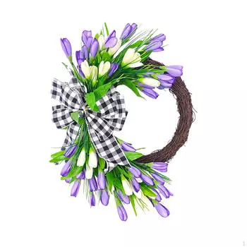 Тюльпан Весенний венок Искусственный цветок Настенный орнамент, Свадебная входная дверь