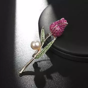 Тюльпановая брошь, высококачественная ретро-булавка, модный темперамент знаменитости, универсальный костюм с корсажем и ювелирным подарком