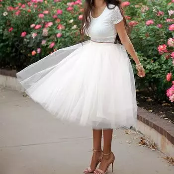 Тюлевая юбка-пачка, женская белая юбка принцессы для девочек-подростков, милая вечеринка, пляжная многослойная юбка больших размеров