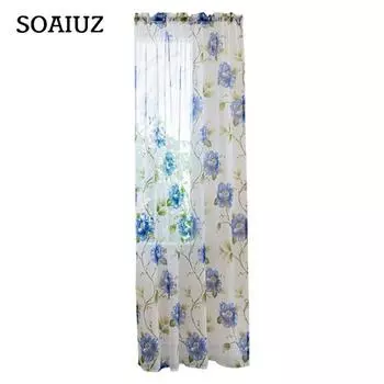 Тюлевая занавеска, изысканное украшение, полиэстеровая занавеска с цветком камелии, дверная занавеска, товары для дома S розовый