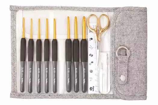 Tulip Etimo Cushion Grip Crochet Set Premium Gold
