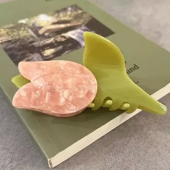 Tulip Flower Hair Claw Ponytail Holder Headdress Creative Women Hair Clip Female Hair Accessories розовый