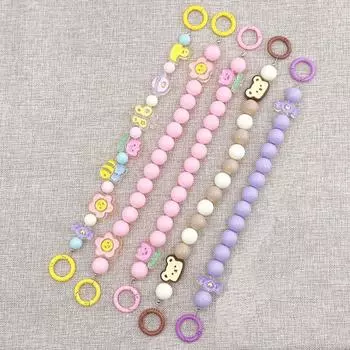 Tulip Mobile Phone Bead Chain Bear Mobile Phone Lanyard Beaded Lanyard Bead Phone Strap Jewelry blue-bear