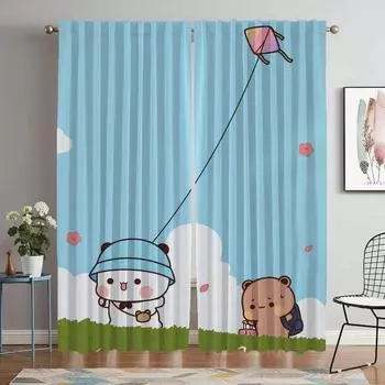 Tulle for Bedroom Bubu and Dudu Blackout Curtains for Living Room Partition Halloween Decoration Home Interior Curtains 2 Pieces W50xH70cmx2pcs-CL