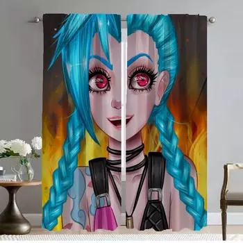 Tulle for Bedroom Jinx Kitchen Curtains 2 Pieces Modern Living Room Curtains Halloween Decoration Blackout Curtain Partition W50xH70cmx2pcs-CL